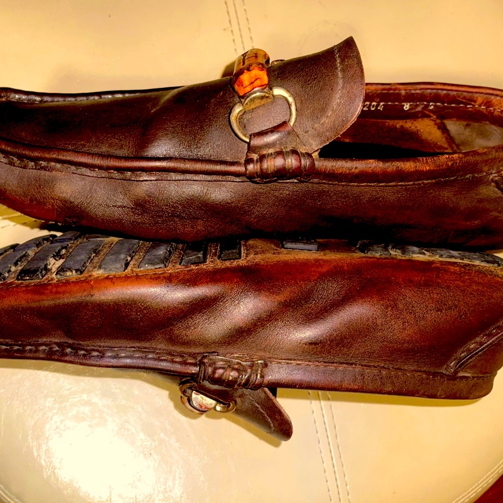 Gucci Brown Leather Driver Bamboo Horsebit, size 42 - Picture 9 of 15
